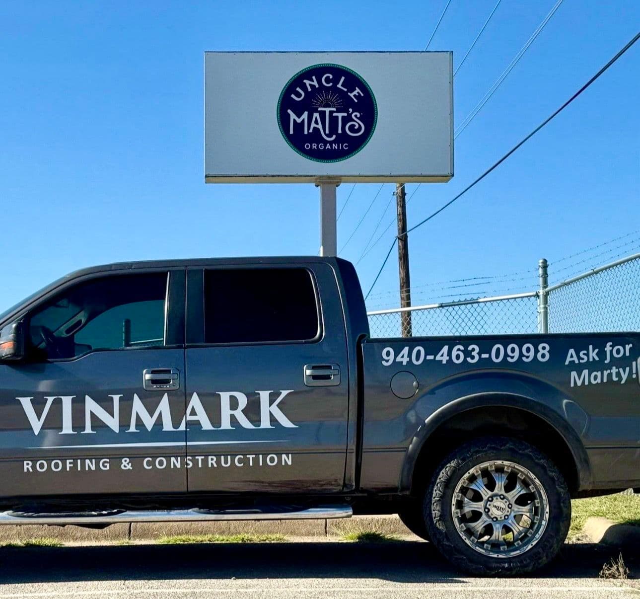 New Branding on Our Vinmark Roofing Truck